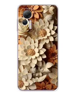 Чохол для Ulefone Note 14 з картинкою «Бежевий флористичний декор»