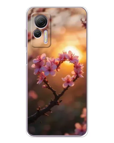 Чохол для Ulefone Note 14 з картинкою «Рожевий цвіт сердечко на тлі заходу» Чохол для Ulefone Note 14 з картинкою «Рожевий цвіт сердечко на тлі заходу»