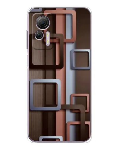 Чохол для Ulefone Note 14 з картинкою «Коричневі об'ємні квадрати» Чохол для Ulefone Note 14 з картинкою «Коричневі об'ємні квадрати»