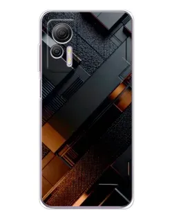 Чохол для Ulefone Note 14 з картинкою «Чорні геометричні блоки»