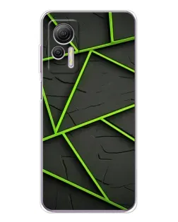 Чохол для Ulefone Note 14 з картинкою «Зелені геометричні лінії»