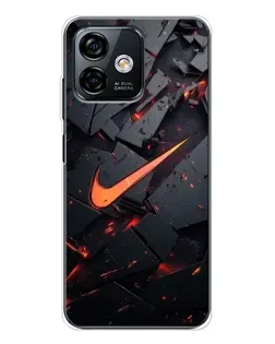 Чехол для Ulefone Note 16 Pro с картинкой «Nike — эффект разломов»