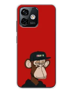 Чехол для Ulefone Note 16 Pro с картинкой «Bored Ape — красный фон» Чехол для Ulefone Note 16 Pro с картинкой «Bored Ape — красный фон»