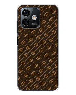 Чехол для Ulefone Note 16 Pro с картинкой «Gucci — золотые диагонали»
