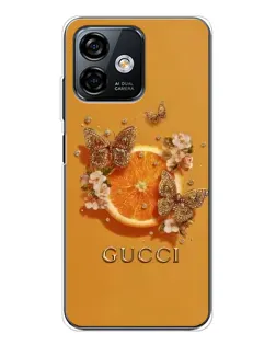 Чохол для Ulefone Note 16 Pro з картинкою «Gucci — золоті метелики»