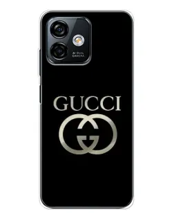 Чохол для Ulefone Note 16 Pro з картинкою «Gucci — золото на чорному»