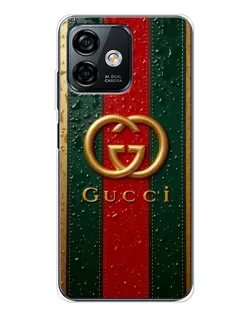 Чохол для Ulefone Note 16 Pro з картинкою «Gucci — фірмова смуга та золото»