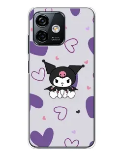 Чехол для Ulefone Note 16 Pro с картинкой «Kuromi и лавандовые сердца»
