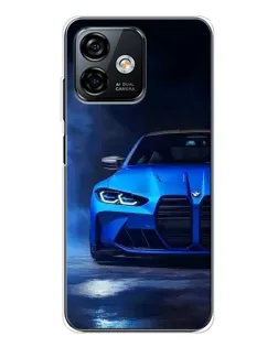 Чехол для Ulefone Note 16 Pro с картинкой «Голубая BMW M4»