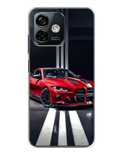 Чехол для Ulefone Note 16 Pro с картинкой «Красная BMW на дороге»