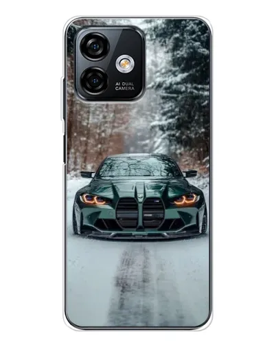 Чехол для Ulefone Note 16 Pro с картинкой «BMW в зимнем лесу»
