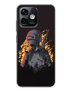Чехол для Ulefone Note 16 Pro с картинкой «PUBG — огненный силуэт»