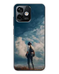 Чехол для Ulefone Note 16 Pro с картинкой «Герой PUBG на скале»