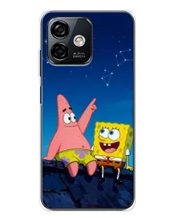Чохол для Ulefone Note 16 Pro з картинкою «Губка Боб та Патрік вночі»