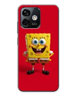 Чохол для Ulefone Note 16 Pro з картинкою «Спанч Боб на червоному»
