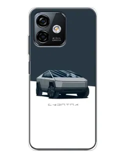 Чохол для Ulefone Note 16 Pro з картинкою «Сріблястий Cybertruck Tesla»