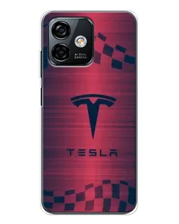 Чохол для Ulefone Note 16 Pro з картинкою «Тесла червоний карбон»