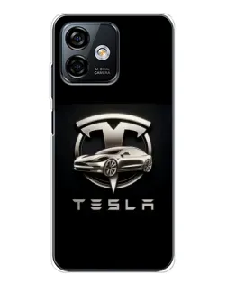 Чохол для Ulefone Note 16 Pro з картинкою «Tesla — срібне авто»