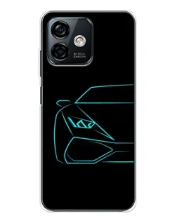 Чохол для Ulefone Note 16 Pro з картинкою «Блакитний силует Lamborghini»