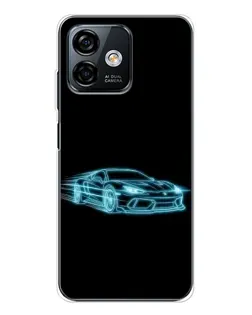 Чохол для Ulefone Note 16 Pro з картинкою «Неоновий контур Lamborghini»