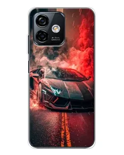 Чохол для Ulefone Note 16 Pro з картинкою «Lamborghini червоний дим»