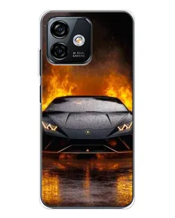 Чохол для Ulefone Note 16 Pro з картинкою «Lamborghini у вогні»