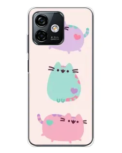 Чохол для Ulefone Note 16 Pro з картинкою «Pusheen тріо»