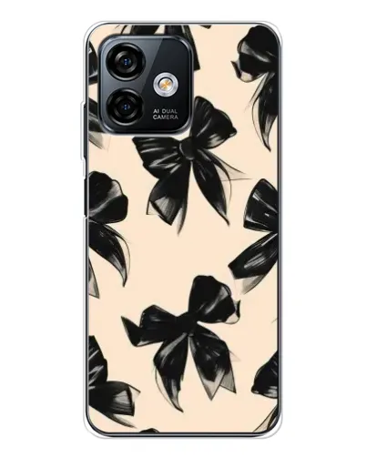 Чехол для Ulefone Note 16 Pro с картинкой «Паттерн черные банты»