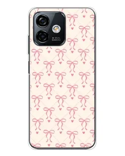 Чехол для Ulefone Note 16 Pro с картинкой «Розовые бантики Coquette»