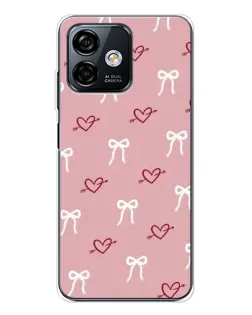 Чехол для Ulefone Note 16 Pro с картинкой «Сердца и банты»