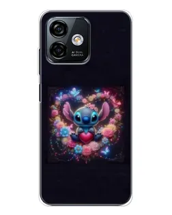 Чохол для Ulefone Note 16 Pro з картинкою «Stitch у квітах»