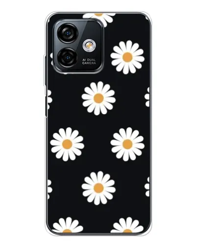 Чохол для Ulefone Note 16 Pro з картинкою «Ромашки на чорному»