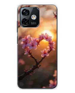 Чохол для Ulefone Note 16 Pro з картинкою «Рожевий цвіт сердечко на тлі заходу» Чохол для Ulefone Note 16 Pro з картинкою «Рожевий цвіт сердечко на тлі заходу»
