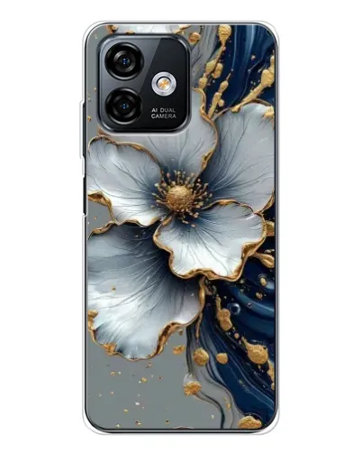 Чохол для Ulefone Note 16 Pro з картинкою «Біла квітка та золотий флюїд»