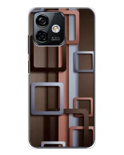 Чехол для Ulefone Note 16 Pro с картинкой «Коричневые объемные квадраты» Чехол для Ulefone Note 16 Pro с картинкой «Коричневые объемные квадраты»