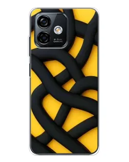 Чохол для Ulefone Note 16 Pro з картинкою «Чорне жовте переплетення»