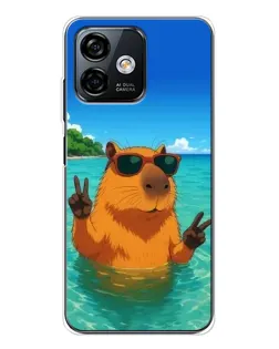 Чехол для Ulefone Note 16 Pro с картинкой «Морская капибара»