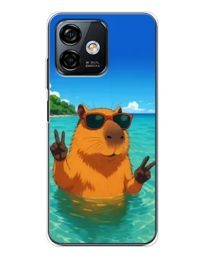 Чехол для Ulefone Note 16 Pro с картинкой «Морская капибара»