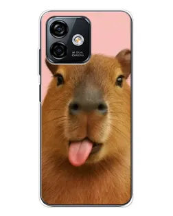 Чехол для Ulefone Note 16 Pro с картинкой «Капибара с языком»