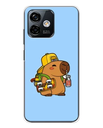 Чехол для Ulefone Note 16 Pro с картинкой «Капибара на скейте»