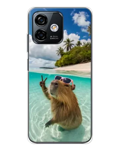 Чехол для Ulefone Note 16 Pro с картинкой «Капибара на море»