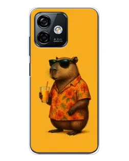 Чехол для Ulefone Note 16 Pro с картинкой «Капибара на отдыхе»