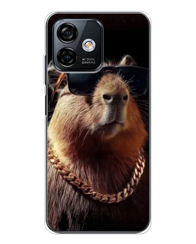 Чехол для Ulefone Note 16 Pro с картинкой «Капибара золотая цепь»