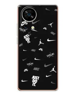 Чехол для Ulefone Note 17 Pro с картинкой «Nike Black Pattern»