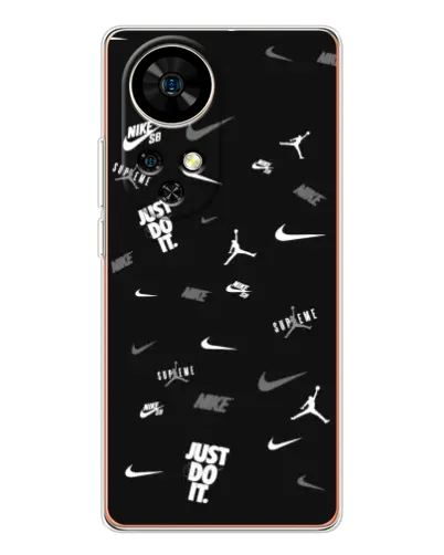 Чехол для Ulefone Note 17 Pro с картинкой «Nike Black Pattern»