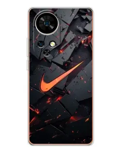 Чехол для Ulefone Note 17 Pro с картинкой «Nike — эффект разломов»