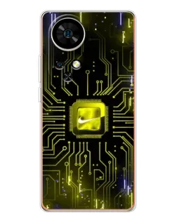Чехол для Ulefone Note 17 Pro с картинкой «Nike — золотая искра»