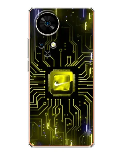 Чехол для Ulefone Note 17 Pro с картинкой «Nike — золотая искра»