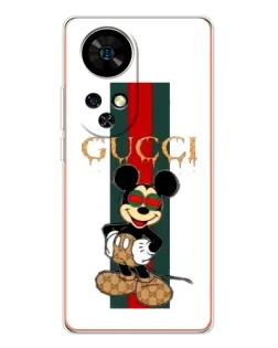 Чехол для Ulefone Note 17 Pro с картинкой «Микки Маус Gucci — полосы»