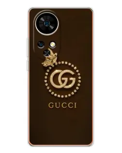 Чехол для Ulefone Note 17 Pro с картинкой «Gucci — золотая бабочка»